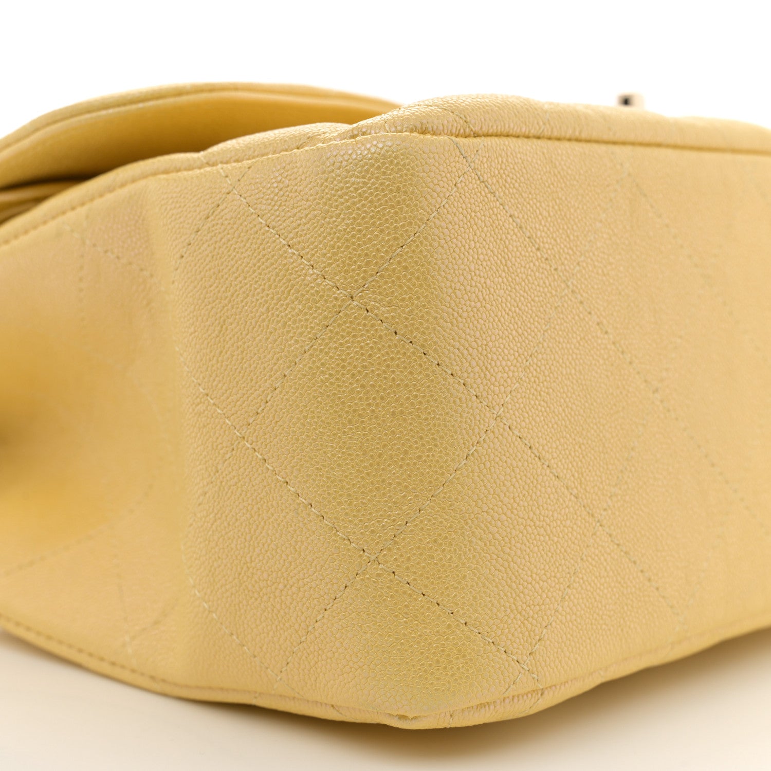 Chanel Iridescent Caviar Quilted Jumbo Double Flap Jaune Yellow 9 of 10