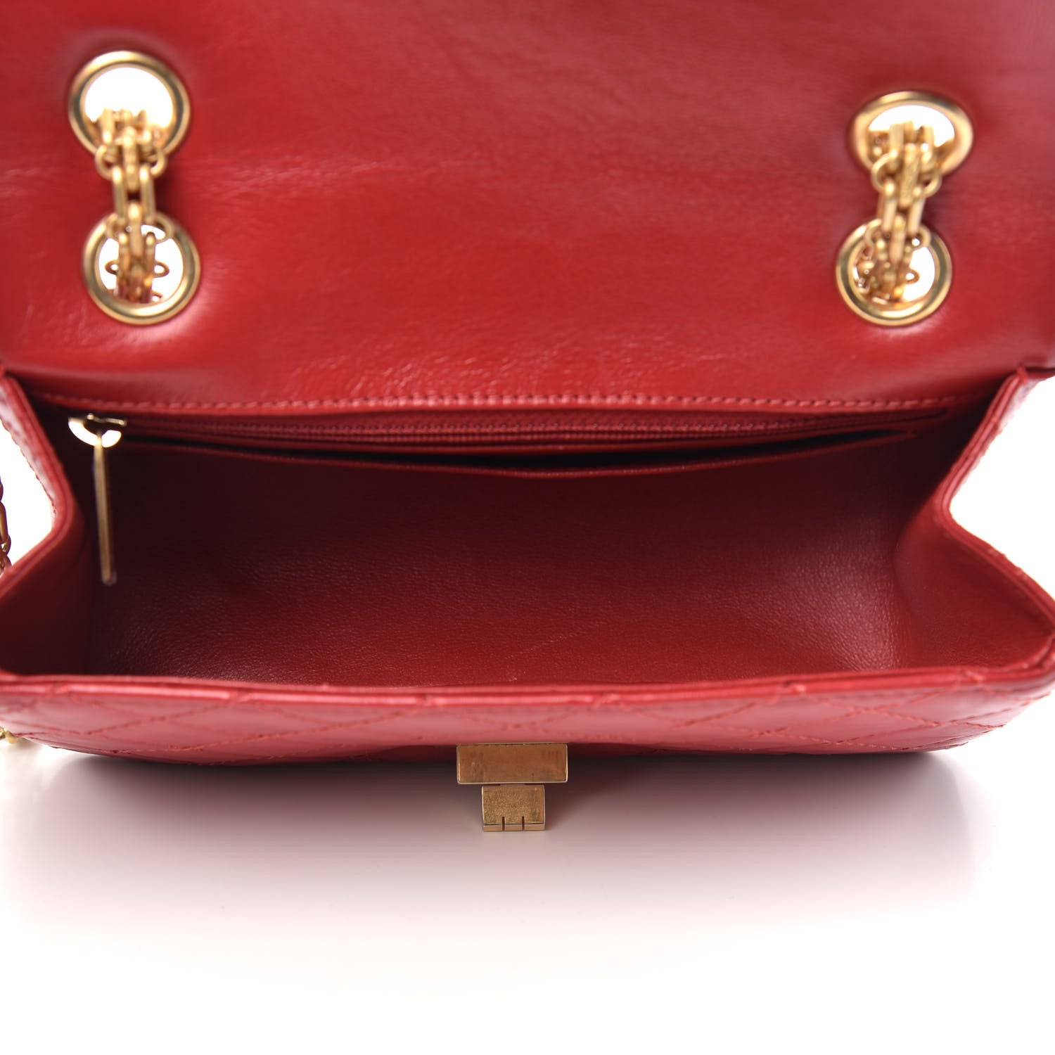 Chanel Aged Calfskin Quilted 2.55 Reissue Mini Flap Red 5 of 10