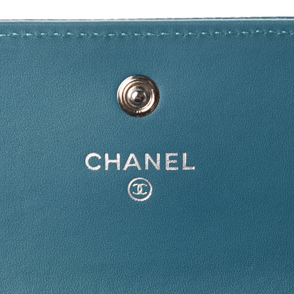 Chanel Caviar Timeless CC Large Gusset Flap Wallet Blue 8 of 10