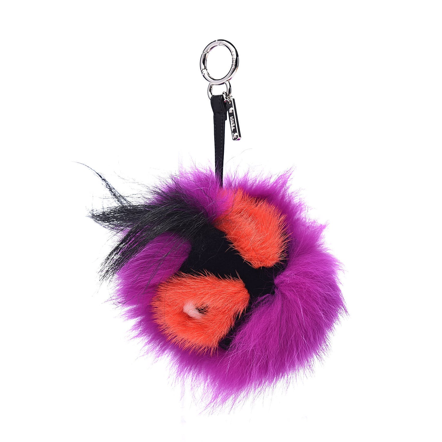 Fox Mink Goat Fur Oret Monster Bag Bug Charm Orchid Black