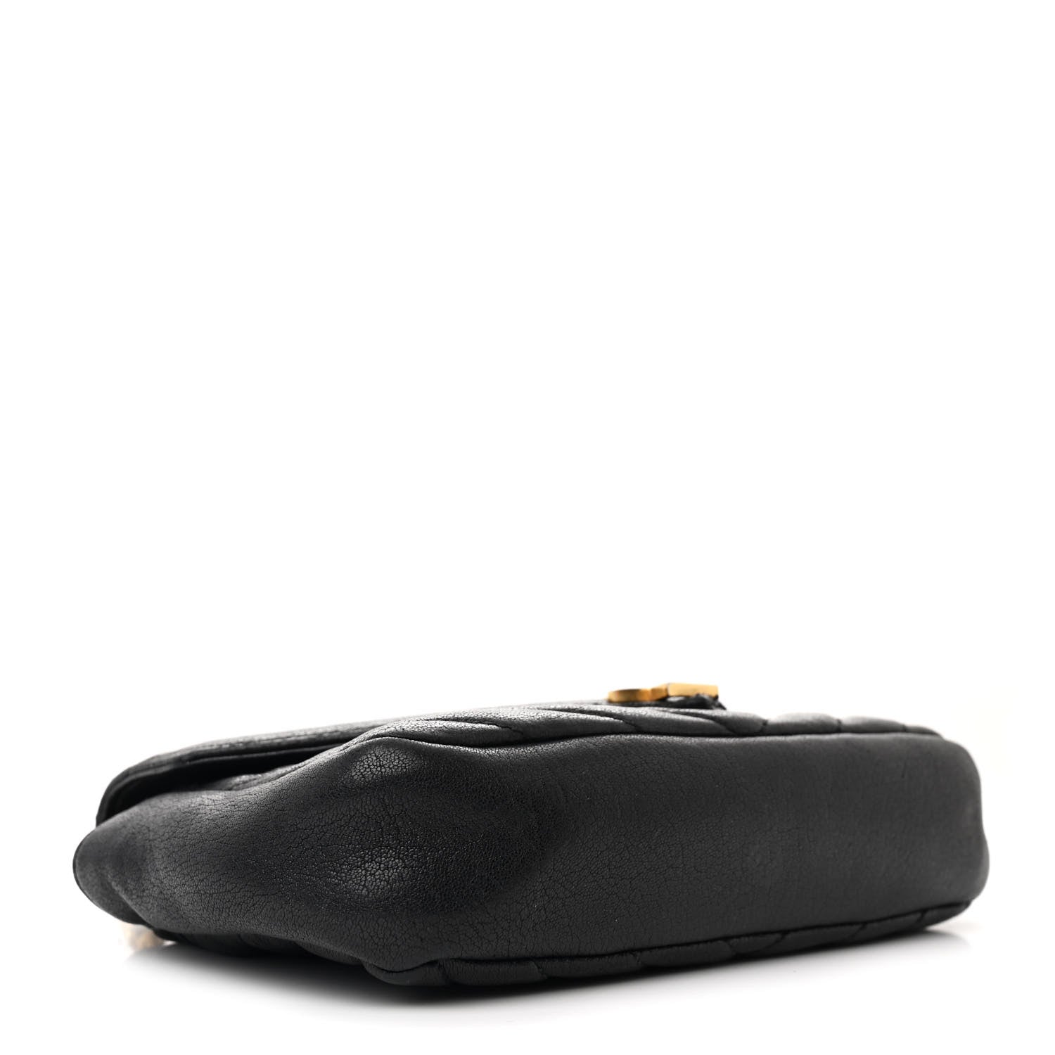 Saint Laurent Sheepskin Matelasse Chevron Monogram College Chain Wallet Black 4 of 11