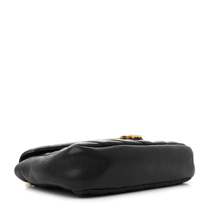 Saint Laurent Sheepskin Matelasse Chevron Monogram College Chain Wallet Black 4 of 11