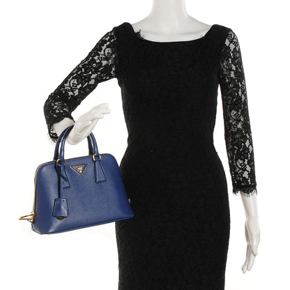 Prada Saffiano Lux Small Promenade Bag Bleuette 2 of 10