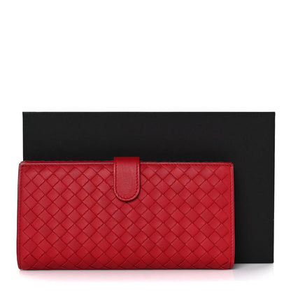 Bottega Veneta Nappa Intrecciato Continental Flap Wallet China Red 10 of 10