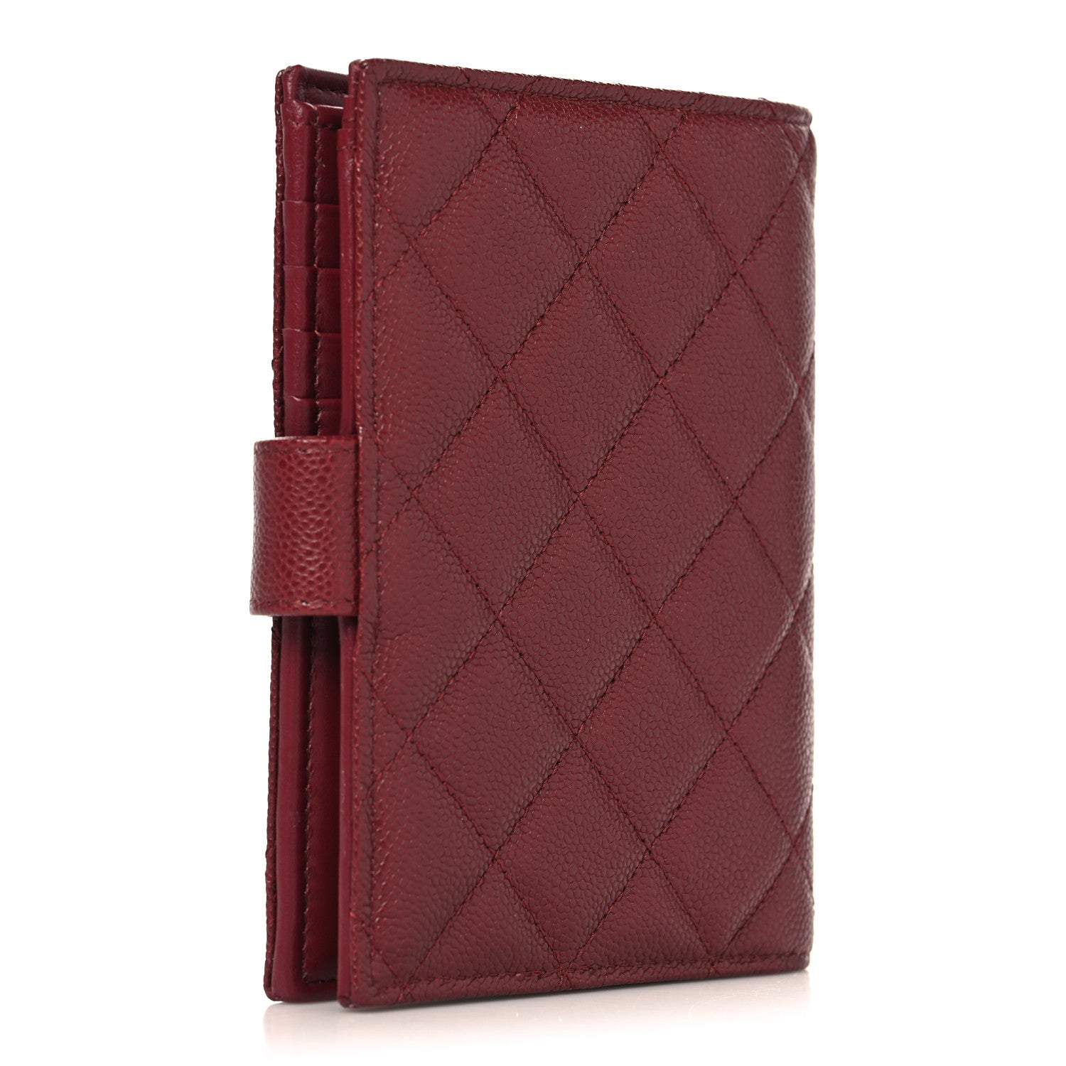 Chanel Caviar Quilted Passport Holder Burgundy 3 of 8