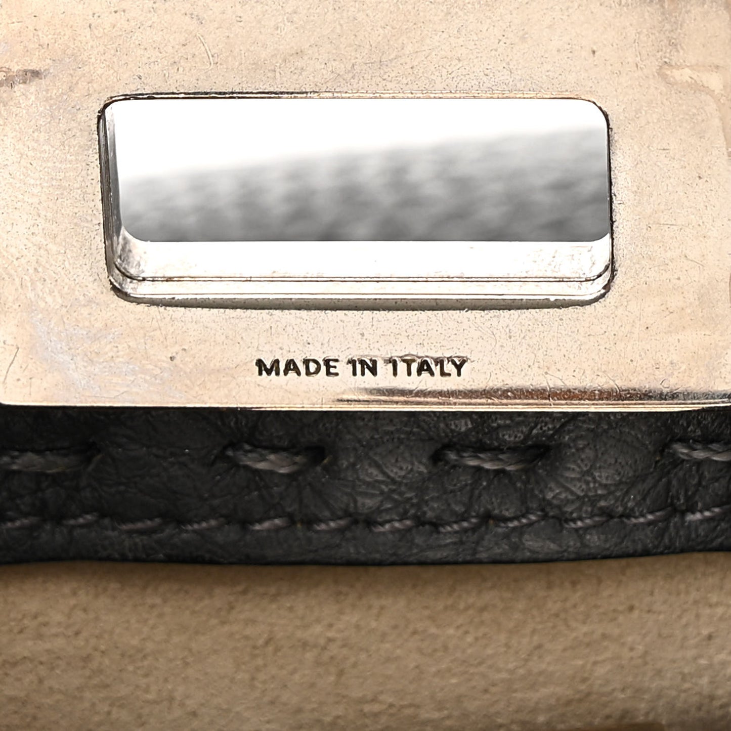 Cuoio Romano Selleria Bi-Color Mini Peekaboo Iconic Satchel Asfalto Latte