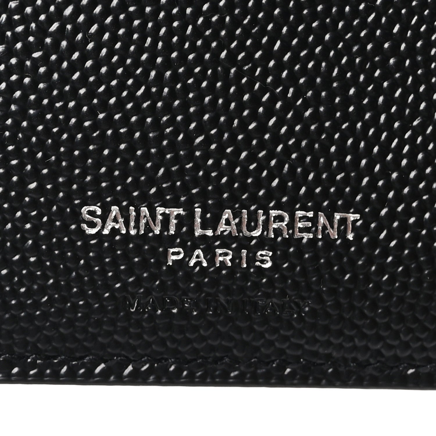 Saint Laurent Grain De Poudre Matelasse Chevron Cassandre Fragments Zippered Bi-Fold Wallet Black 7 of 8