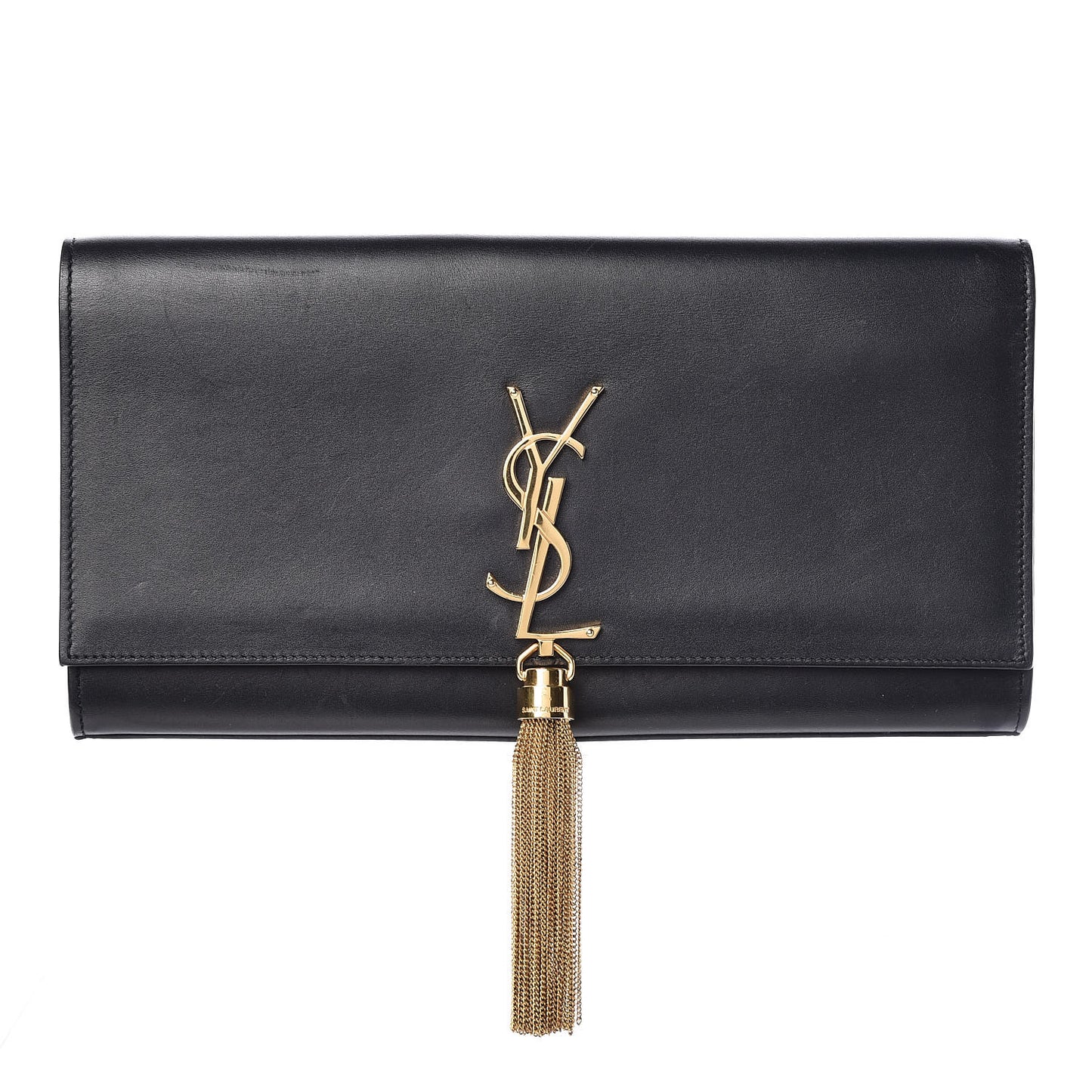 Calfskin Classic Monogram Tassel Clutch Black