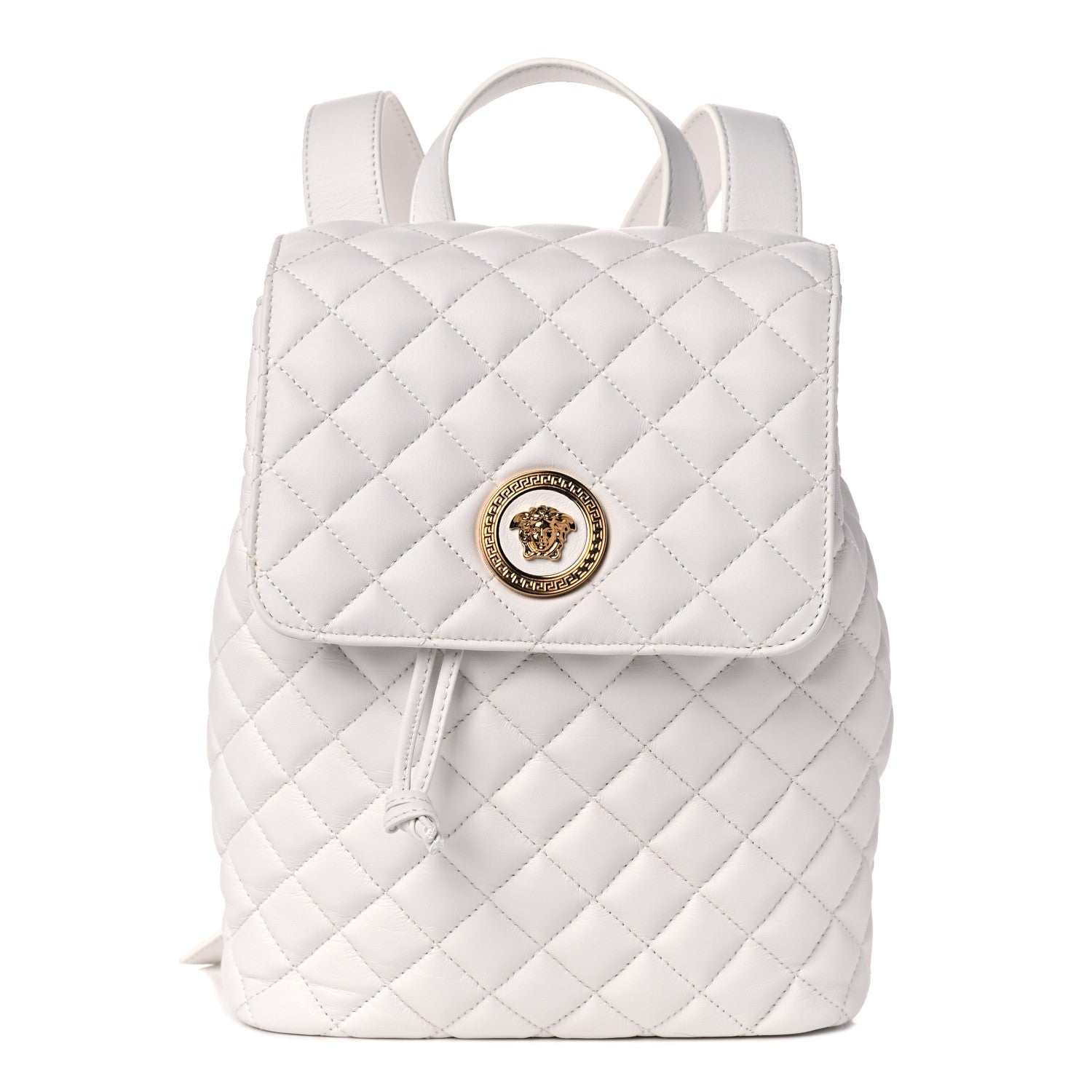 Versace Calfskin Quilted Medusa Backpack White 1 of 7