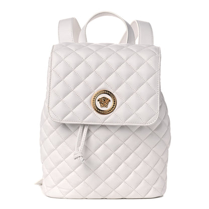 Versace Calfskin Quilted Medusa Backpack White 1 of 7