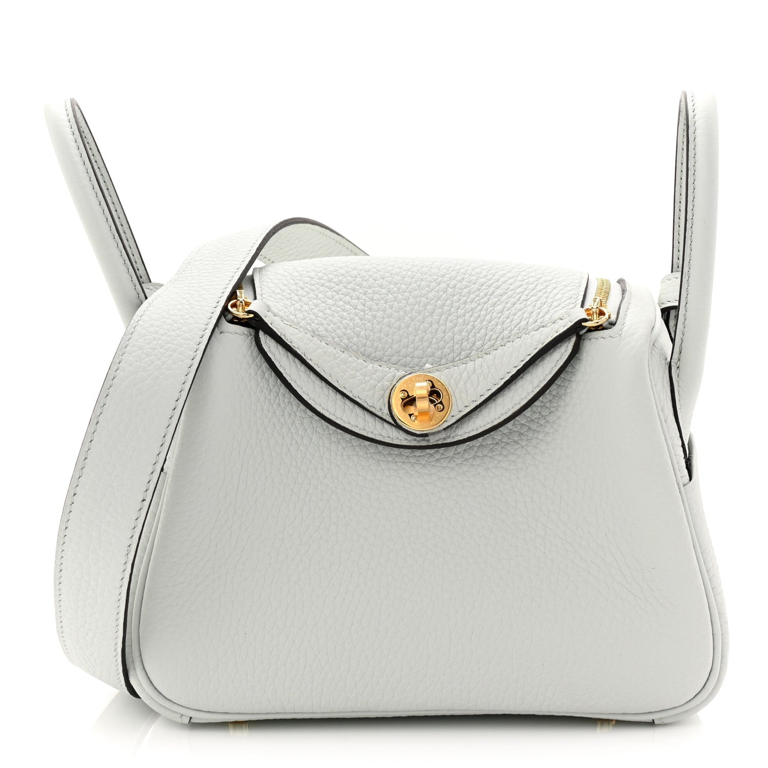 Hermes Taurillon Clemence Mini Lindy 20 Bleu Pale 1 of 11