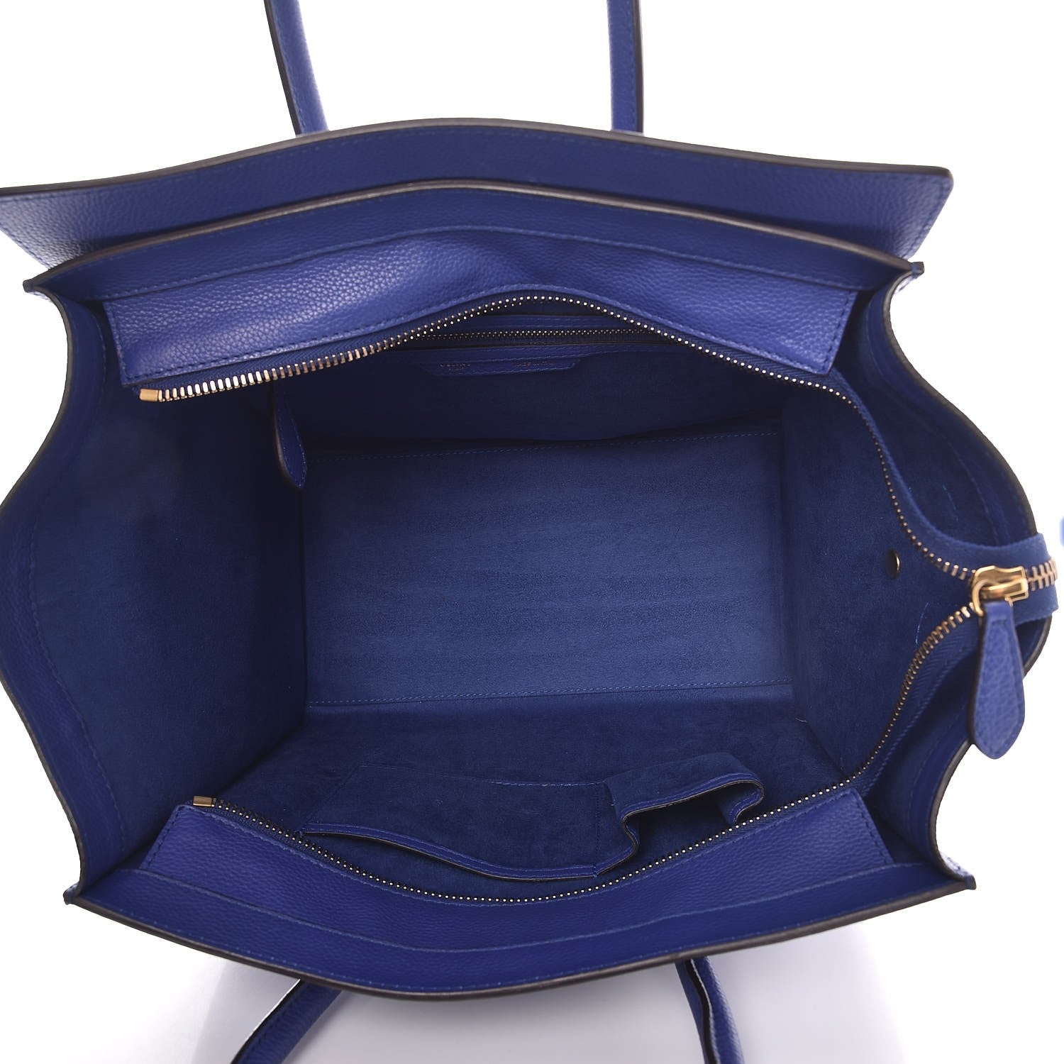 Celine Drummed Calfskin Mini Luggage Indigo 5 of 11