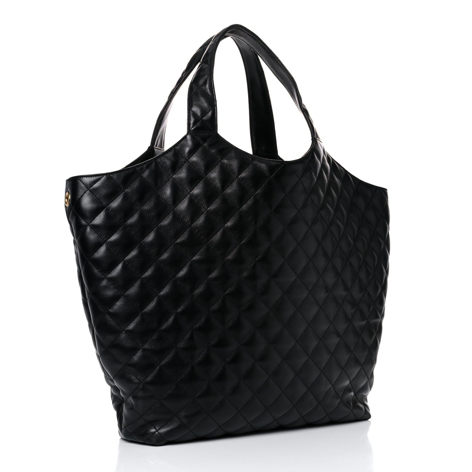 Saint Laurent Lambskin Quilted Maxi Icare Shopping Tote Black 4 of 11