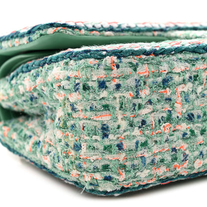 Chanel Tweed Braided Medium Flap Green Blue Multicolor 9 of 11