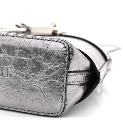 Givenchy Laminated Lambskin Micro Shark Lock Bucket Bag Silvery Grey 10 of 10