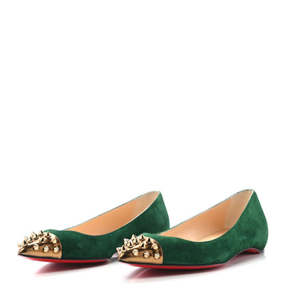 Christian Louboutin Veau Velours Specchio Toe Geo Pump Flat 37.5 Billard Bronze 3 of 7
