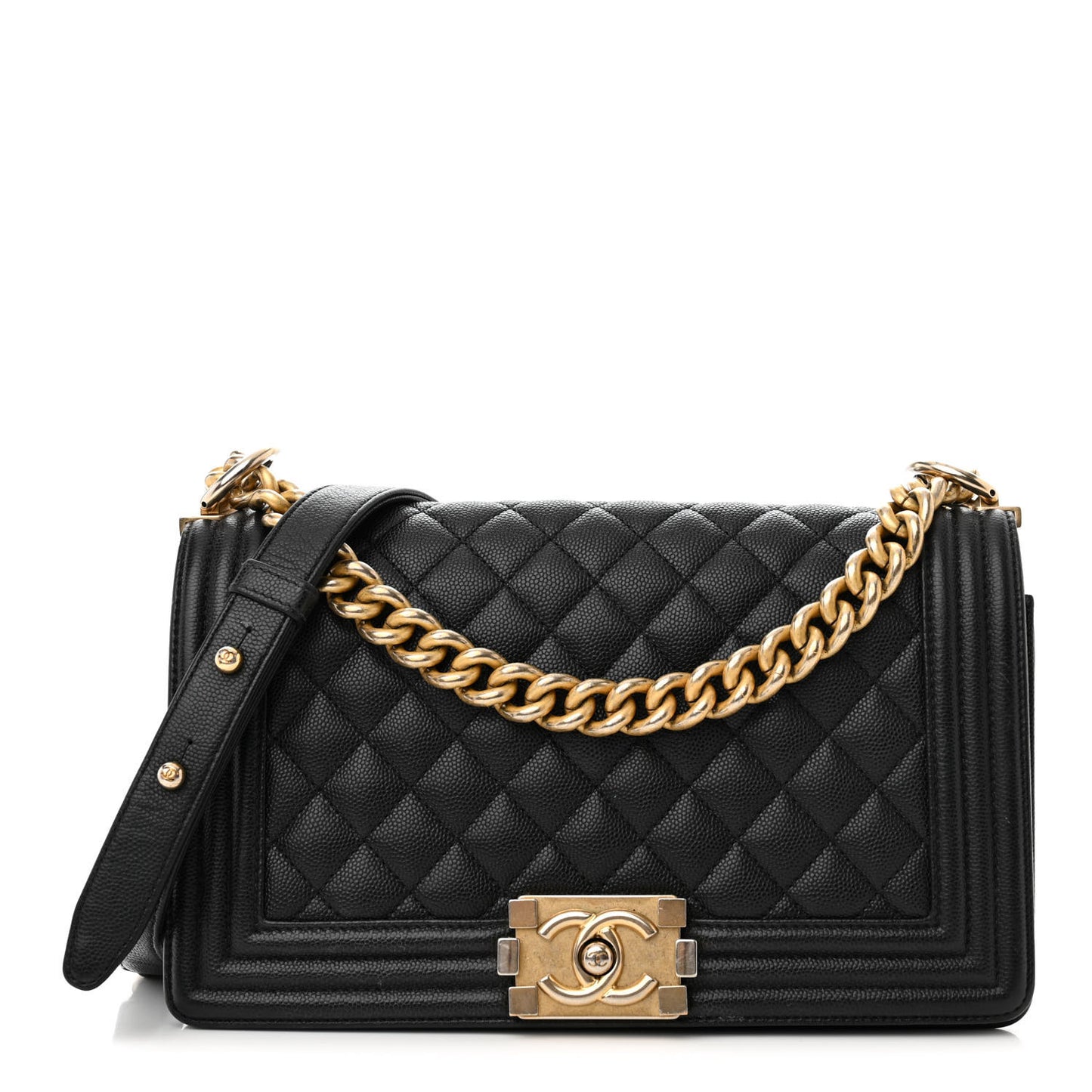 Caviar Quilted Medium Boy Flap Black