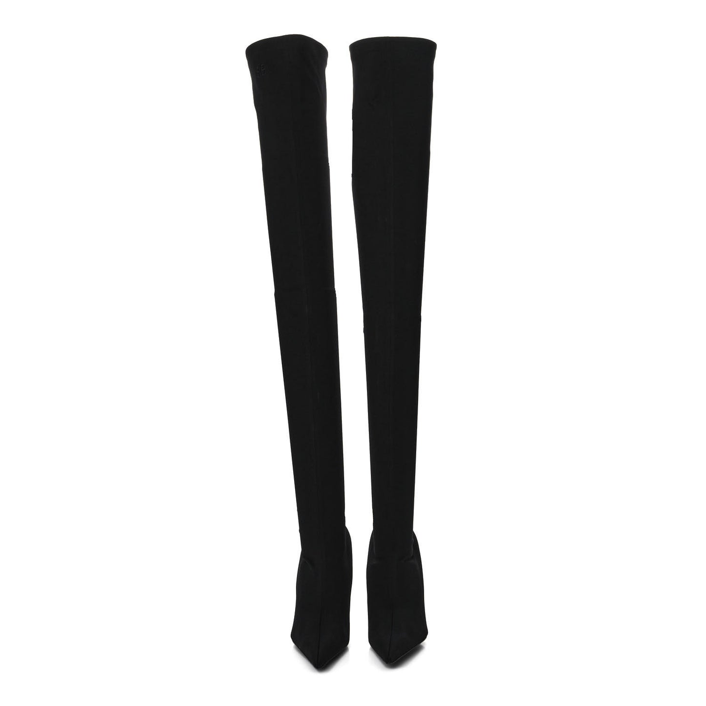 Spandex Pointed Toe Knife Thigh High Boots 37 Black