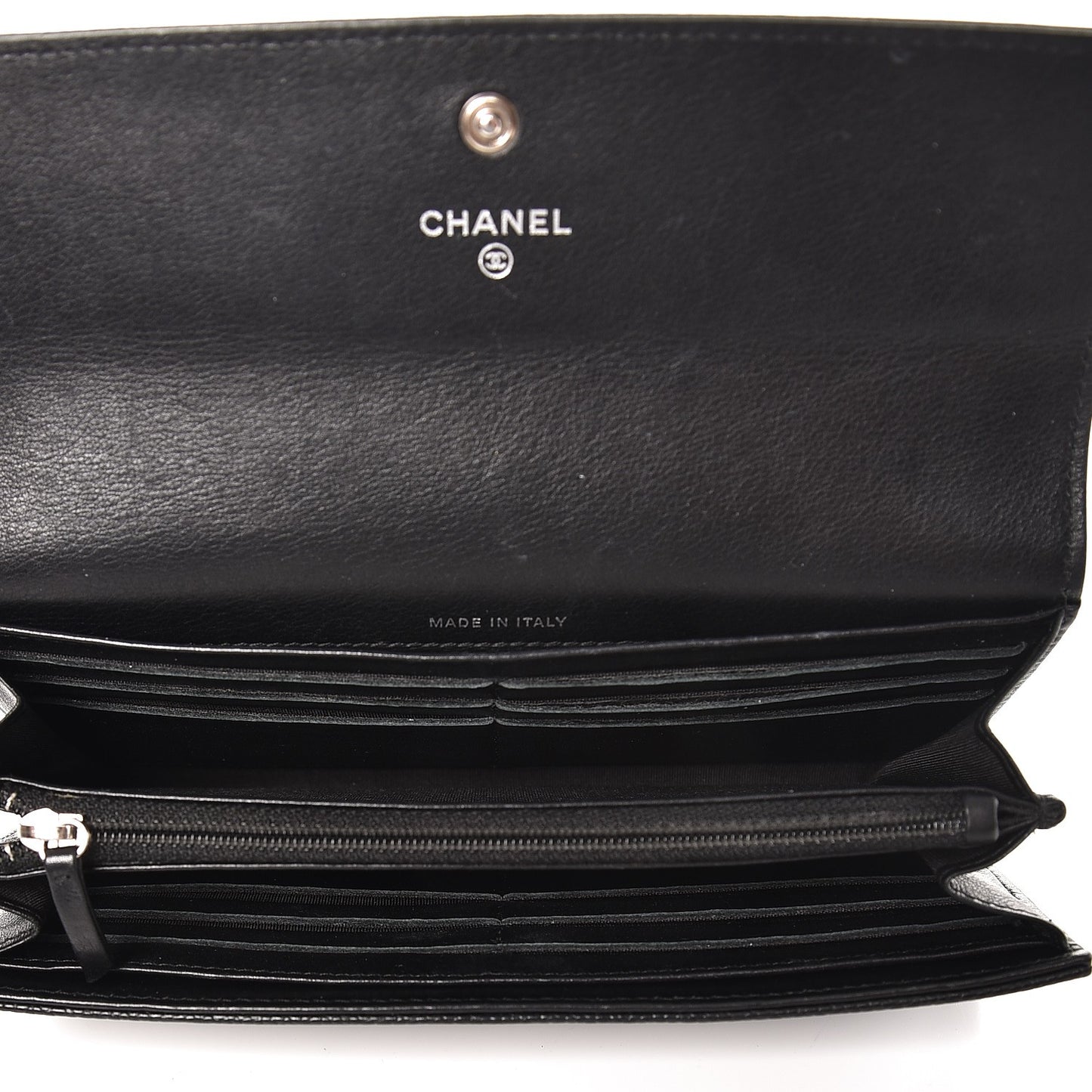 Caviar Timeless CC Large Gusset Flap Wallet Black