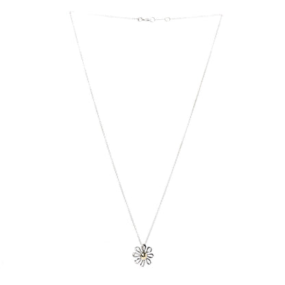Tiffany Sterling Silver 18K Yellow Gold Daisy Pendant Necklace 3 of 6