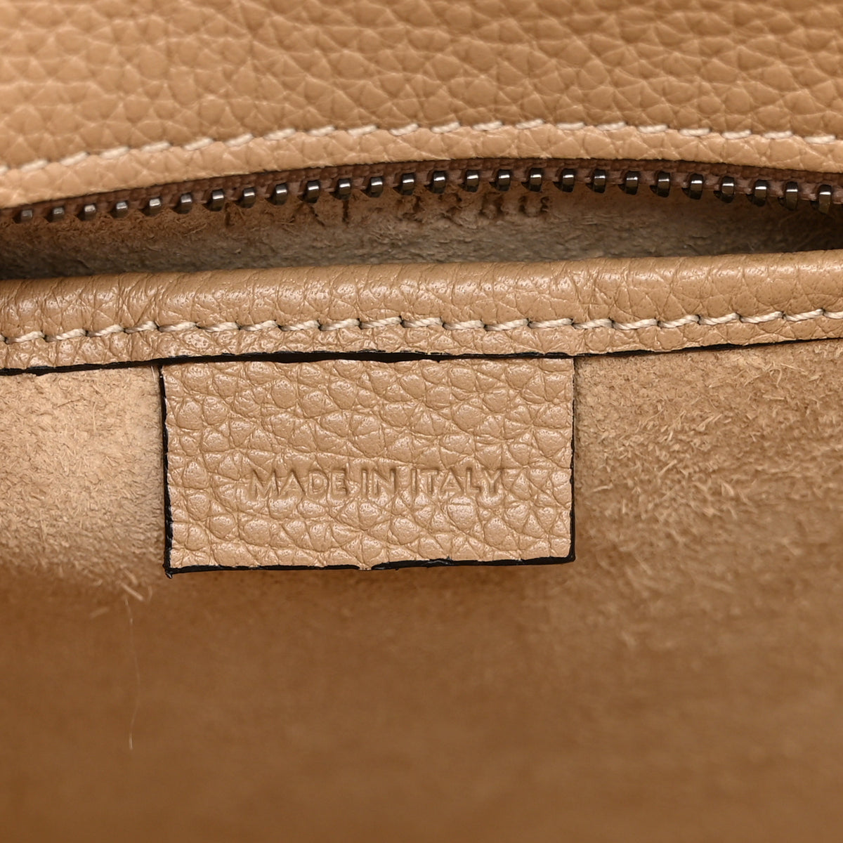 Celine Drummed Calfskin Nano Luggage Dune 7 of 11