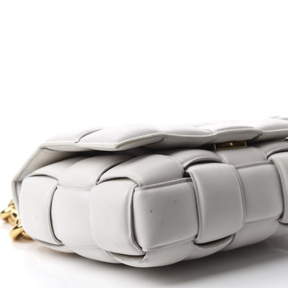 Bottega Veneta Lambskin Maxi Intreccio Padded Chain Cassette Crossbody Bag White 6 of 13