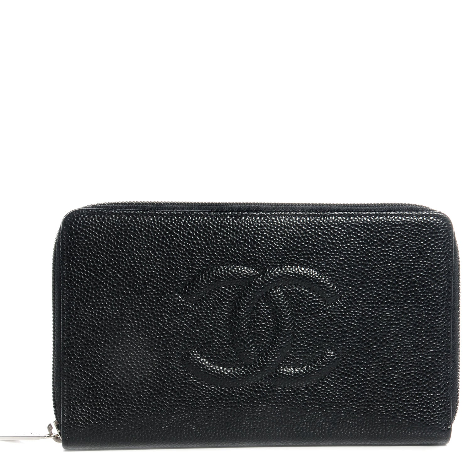 Chanel Caviar CC Large Zip Around Wallet Black 1 of 9