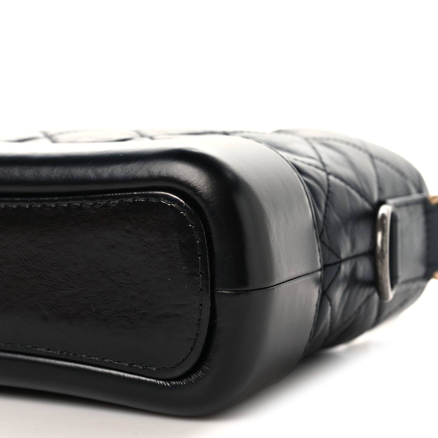 Aged Calfskin Quilted Small Gabrielle Hobo Black