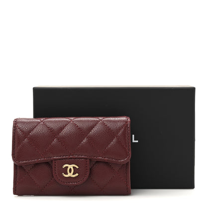 Chanel Caviar Quilted Flap Card Holder Wallet Burgundy 8 of 8