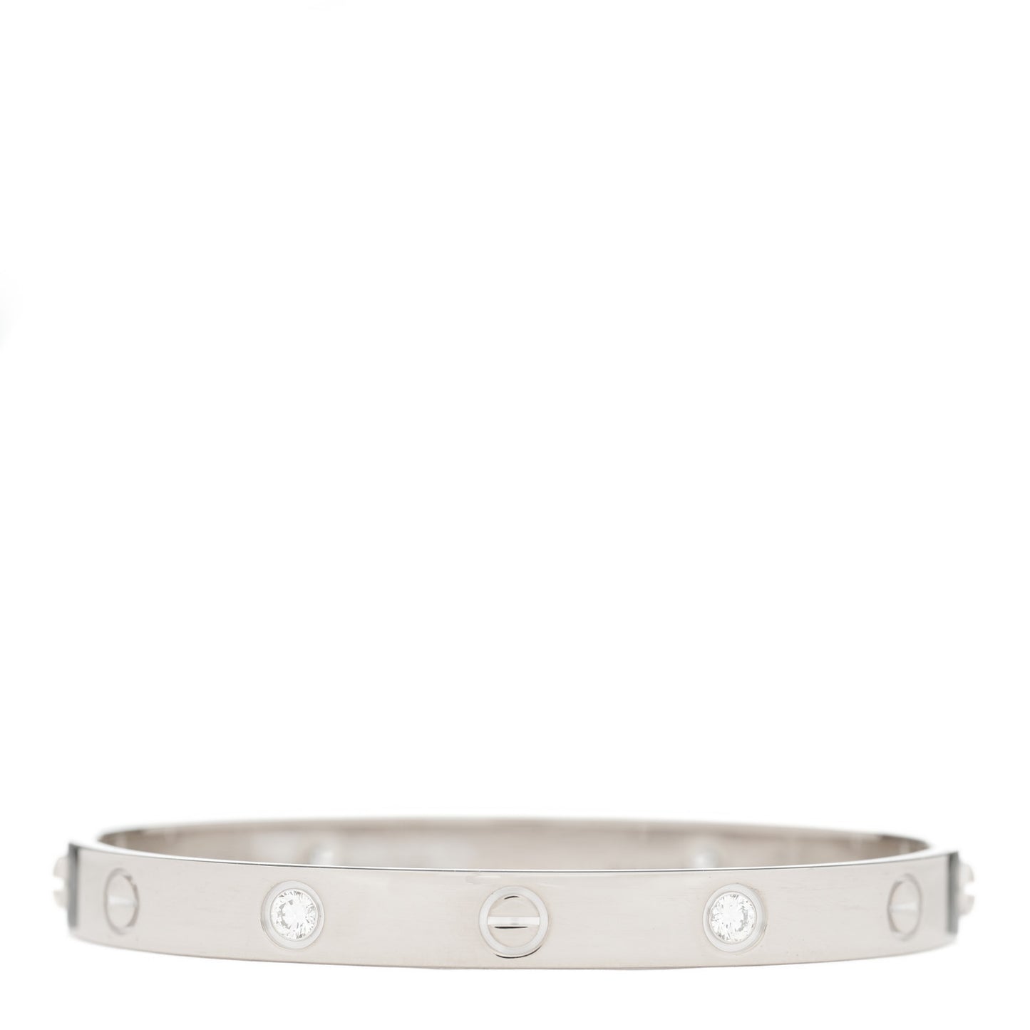 18K White Gold 4 Diamond LOVE Bracelet 17