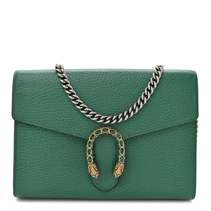 Gucci Calfskin Mini Dionysus Chain Wallet Emerald 1 of 12