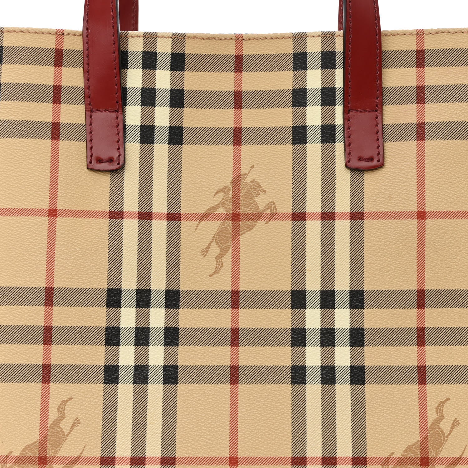 Burberry Haymarket Check Medium Tote Red 8 of 10