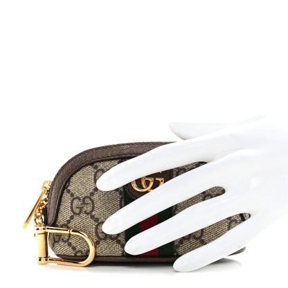 Gucci GG Supreme Monogram Web Ophidia Dome Key Pouch Beige New Acero 2 of 8