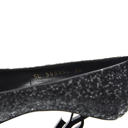 Saint Laurent Glitter Opyum 100 Pumps 36 Black 9 of 10