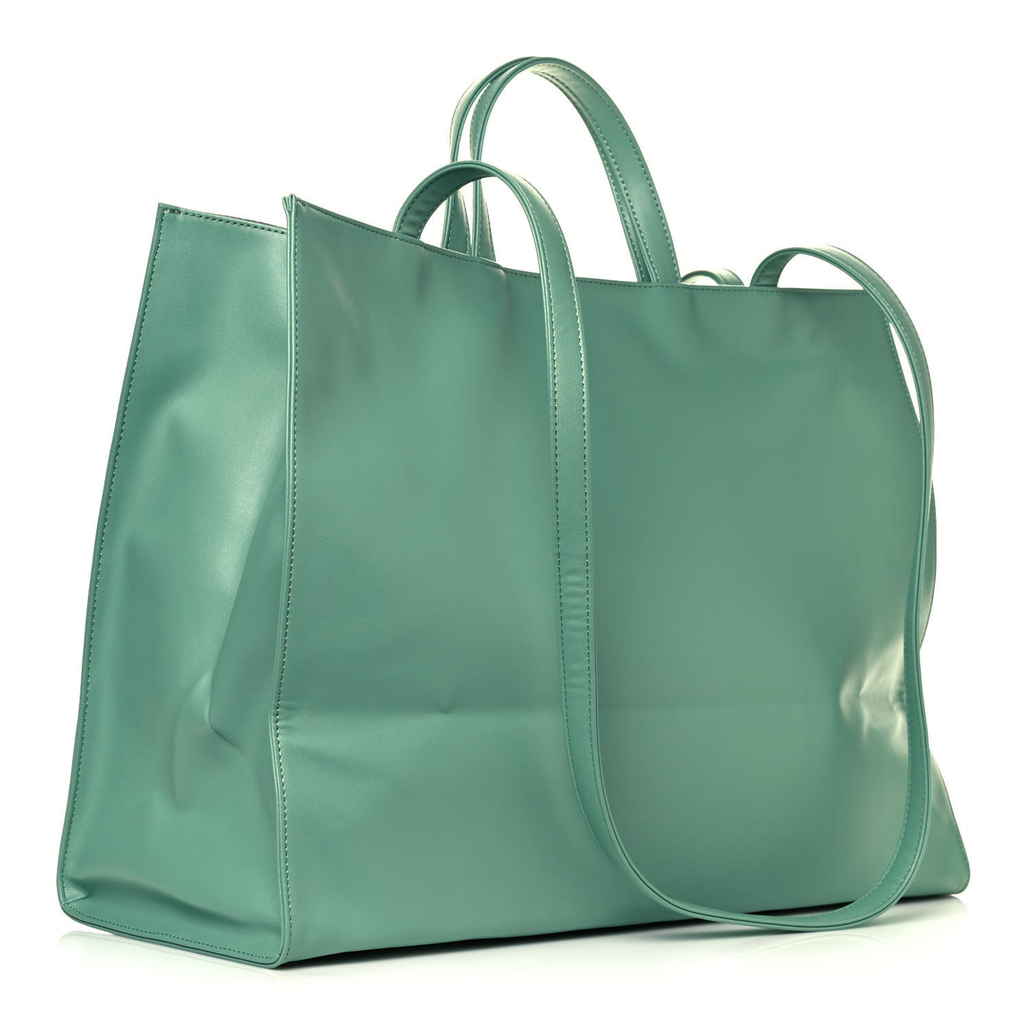 Vegan Leather Large Shopping Bag Sage