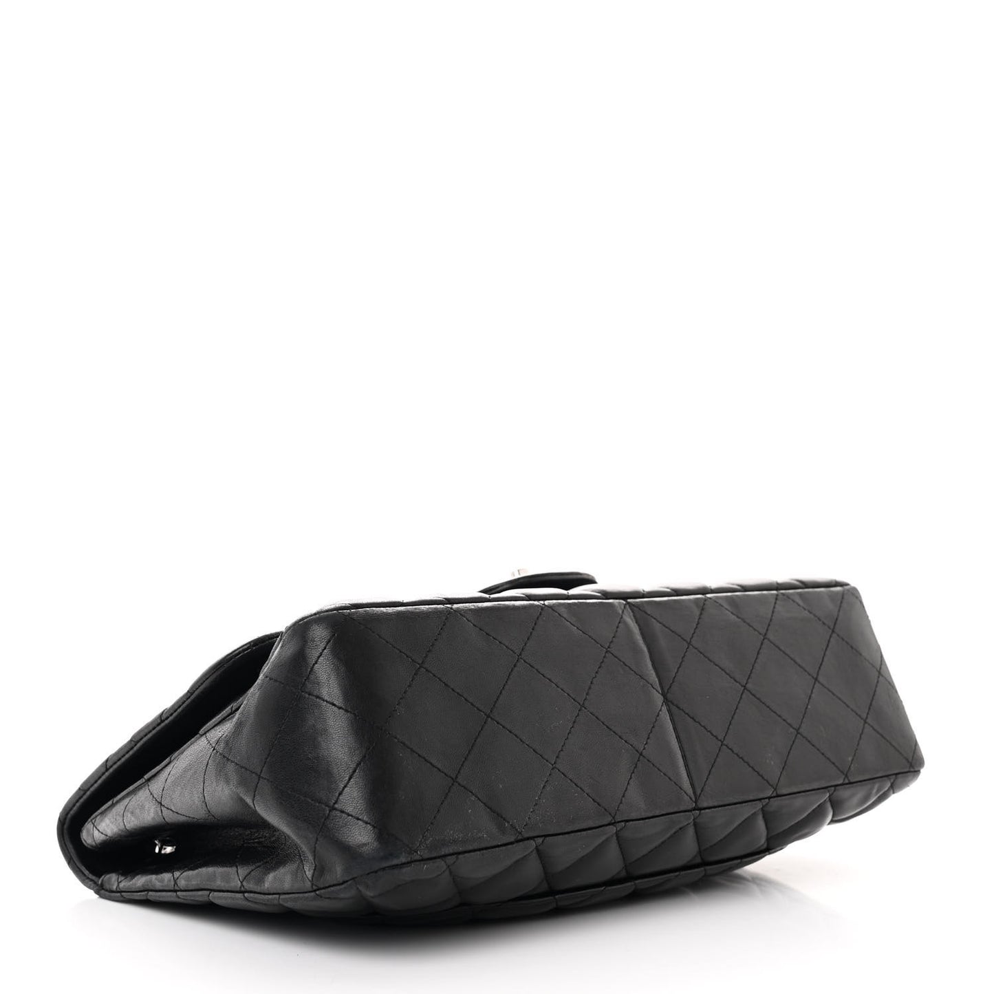 Lambskin Quilted Jumbo Single Flap Black