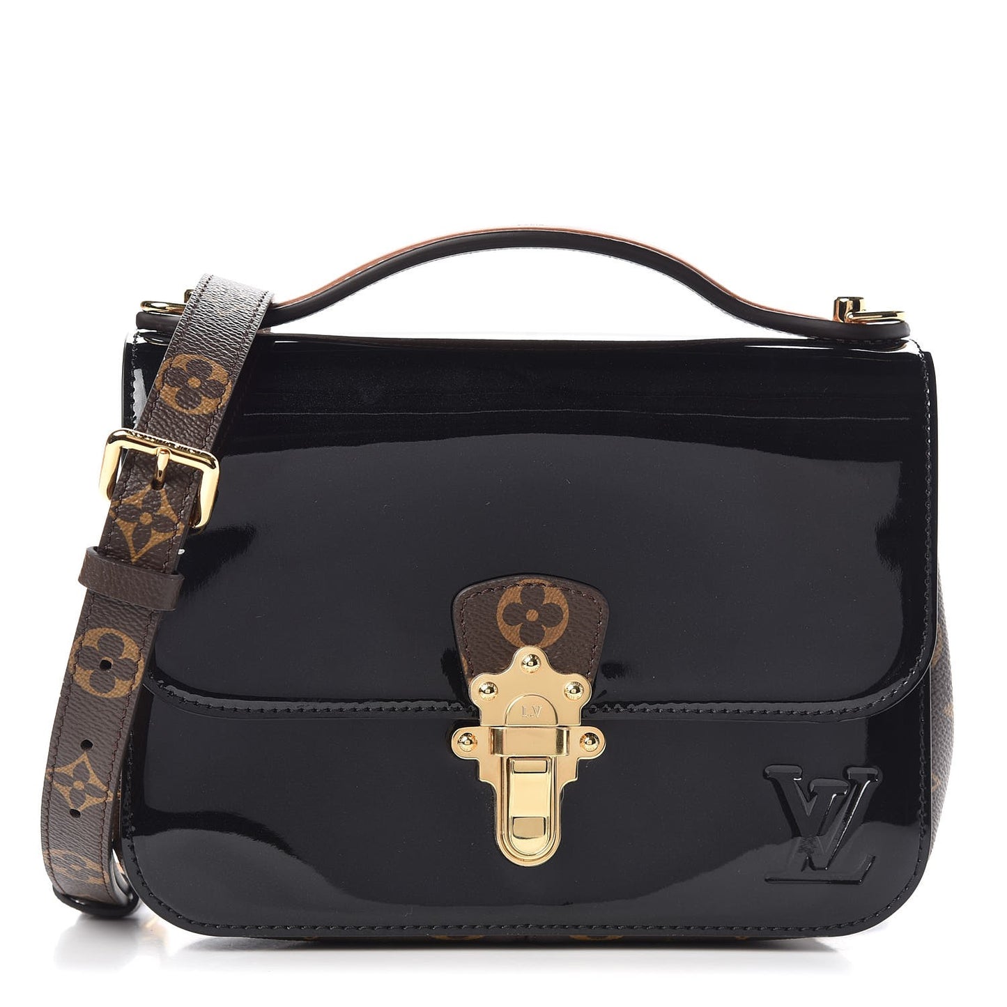 Patent Calfskin Monogram Cherrywood BB Black