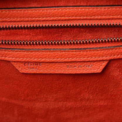 Celine Drummed Calfskin Mini Luggage Vermillion 6 of 7