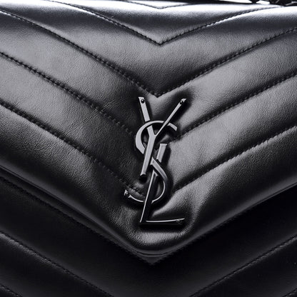 Saint Laurent Calfskin Y Quilted Monogram Medium Loulou Chain Satchel Black 10 of 10