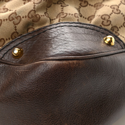 Gucci Monogram Large Jockey Hobo Dark Brown 18 of 19