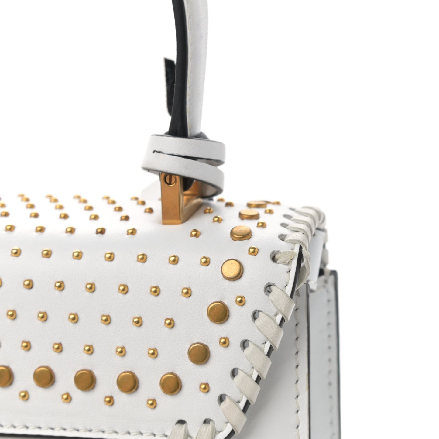 Nappa Whipstitch Icon Western Small Flap White