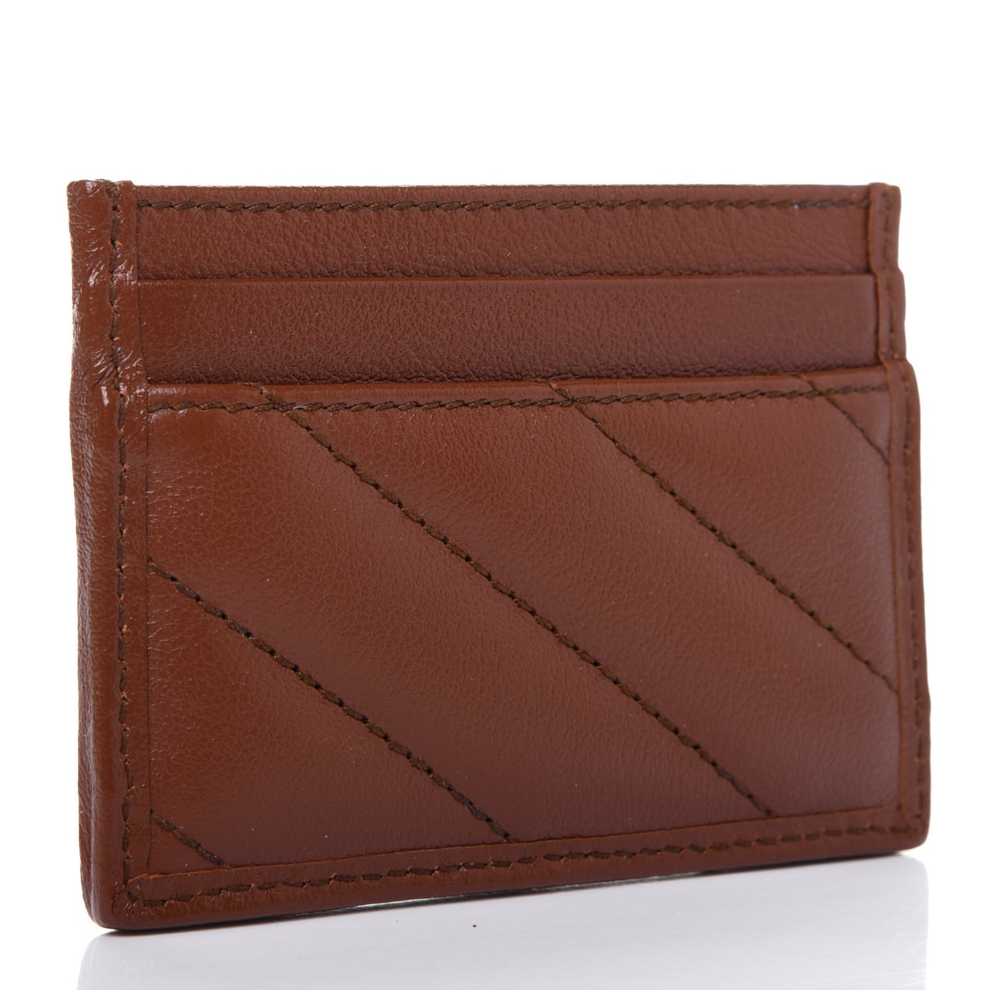 Azalea Calfskin Matelasse Diagonal GG Marmont Card Holder Cuir