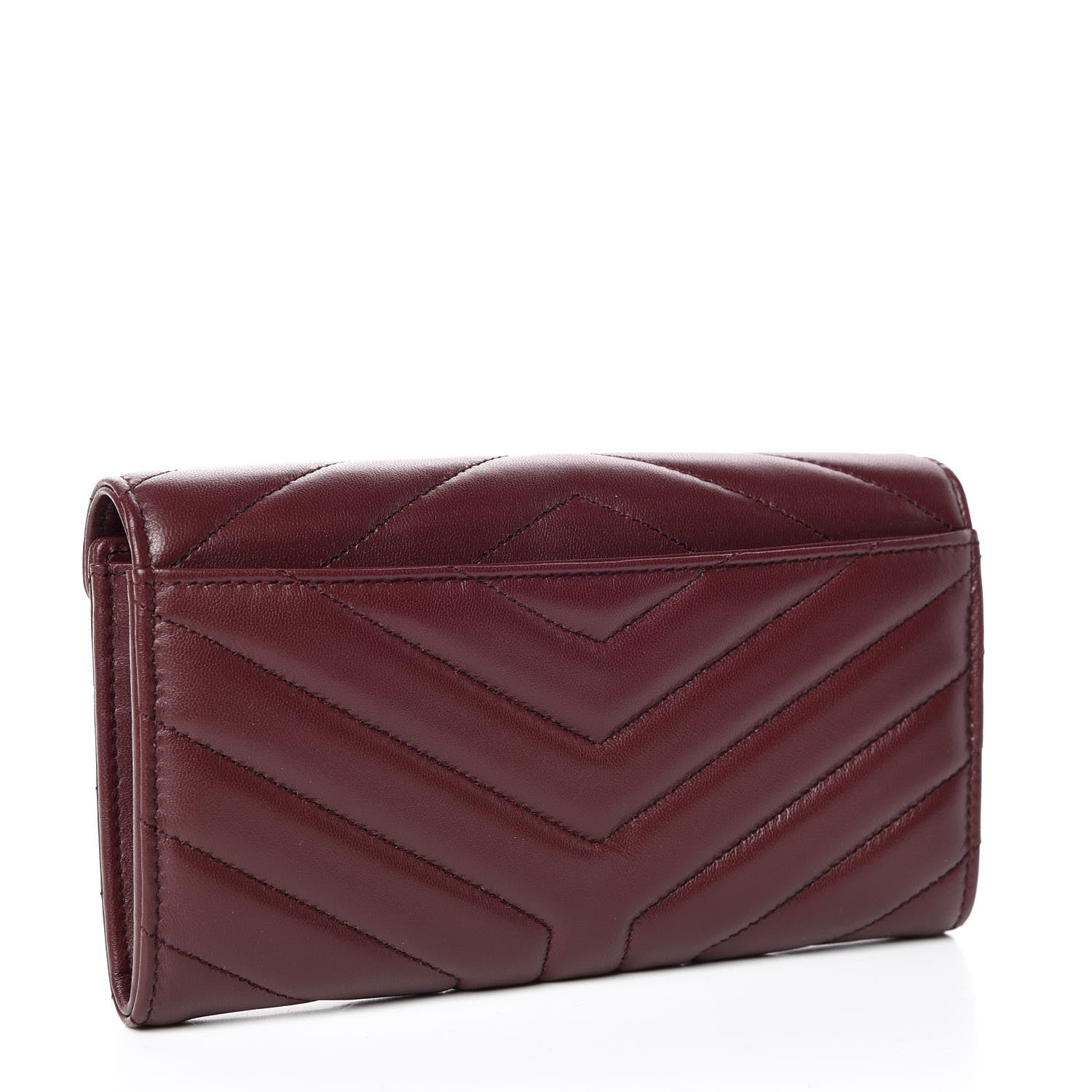 Saint Laurent Lambskin Y Quilted Monogram Large Loulou Flap Wallet Legion Red 3 of 12