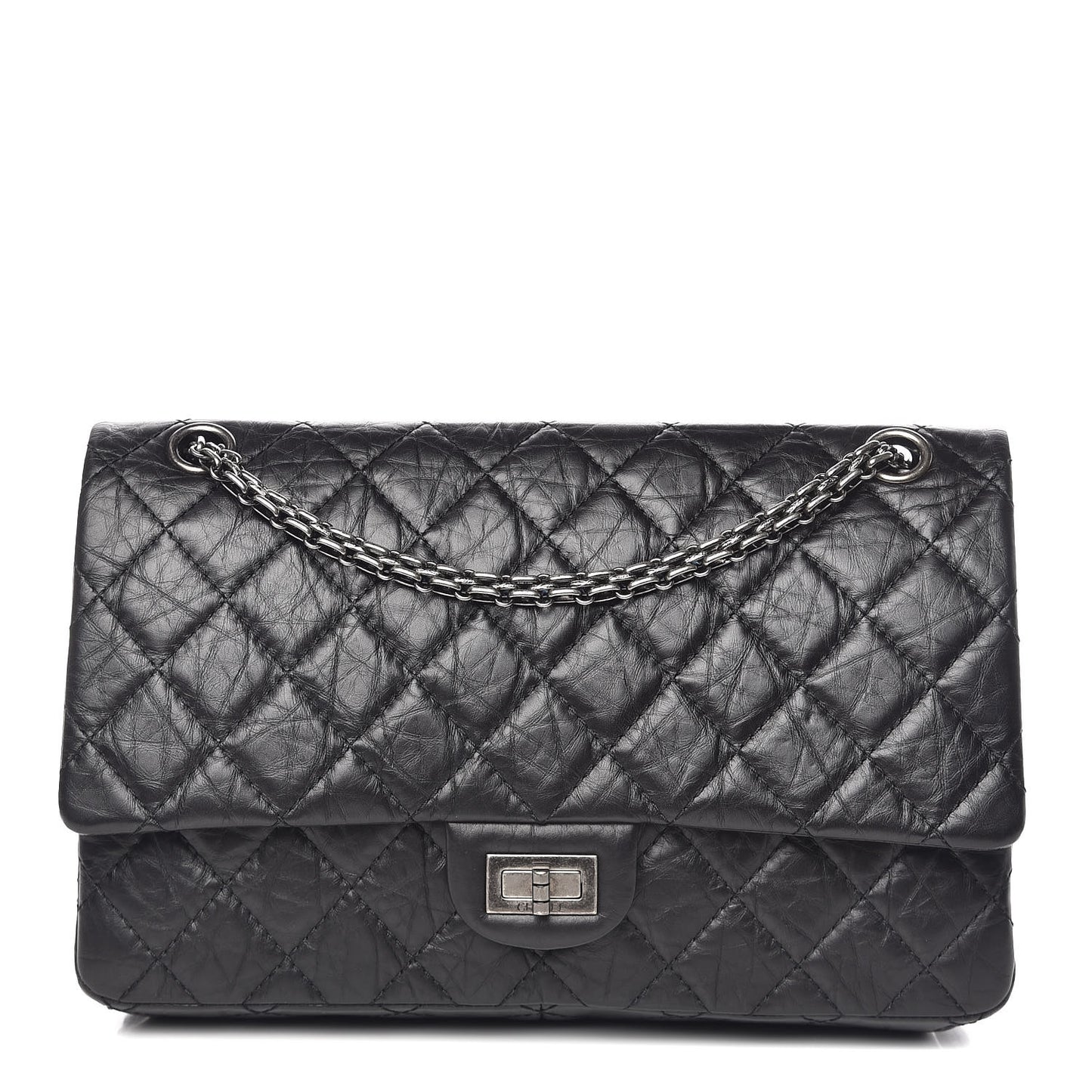 Aged Calfskin Quilted 2.55 Reissue 226 Flap Black