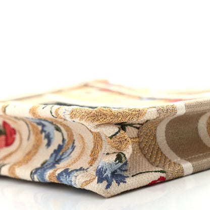 Christian Dior Canvas Embroidered Hibiscus Printed Mini Book Tote Beige Multicolor 9 of 9