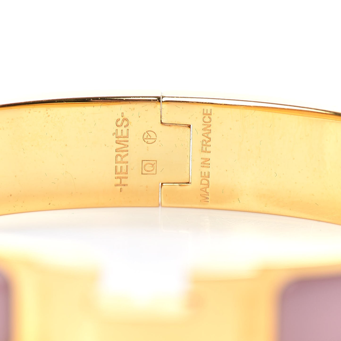 Enamel Narrow Clic Clac H Bracelet PM Bois De Rose