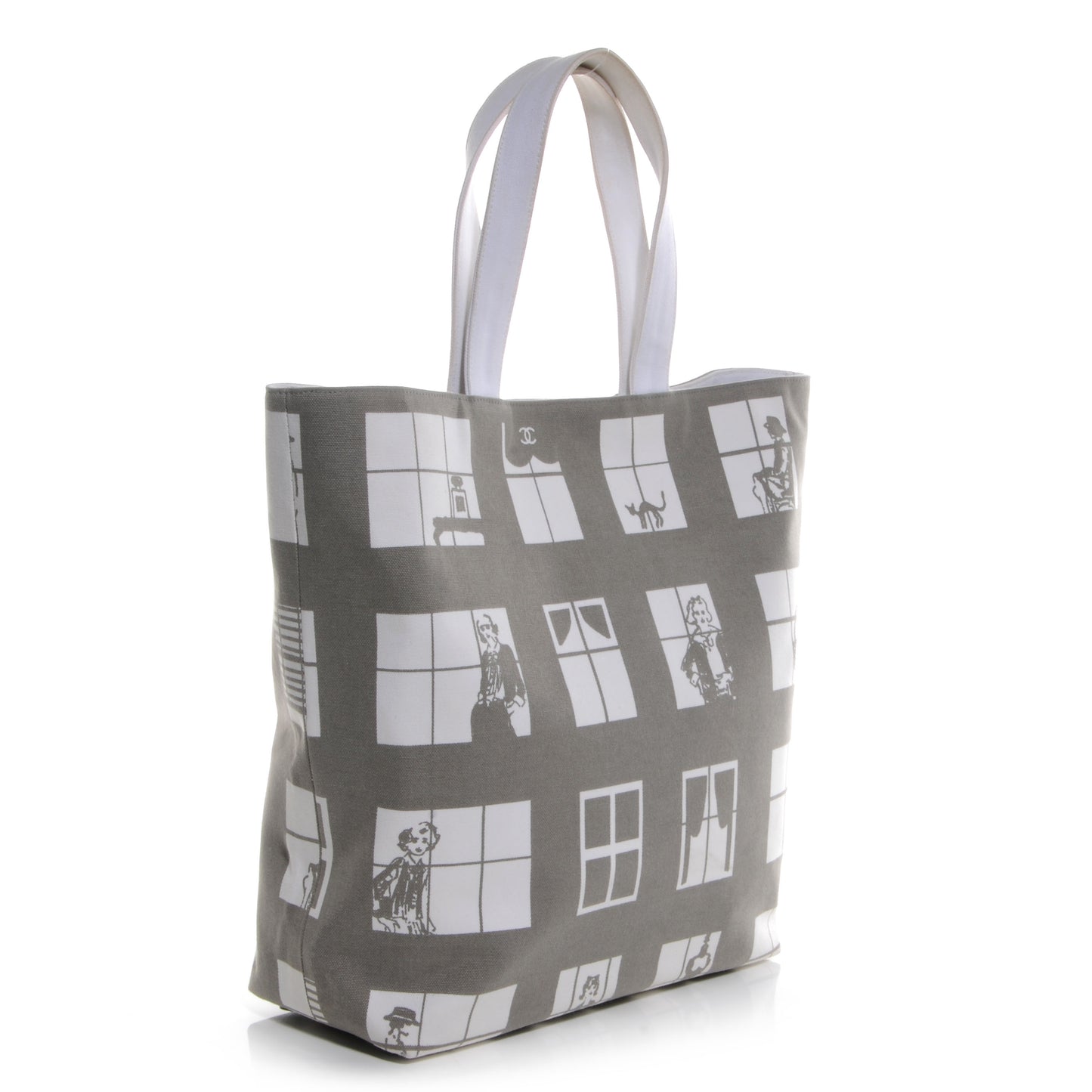 Canvas Coco Window Tote White
