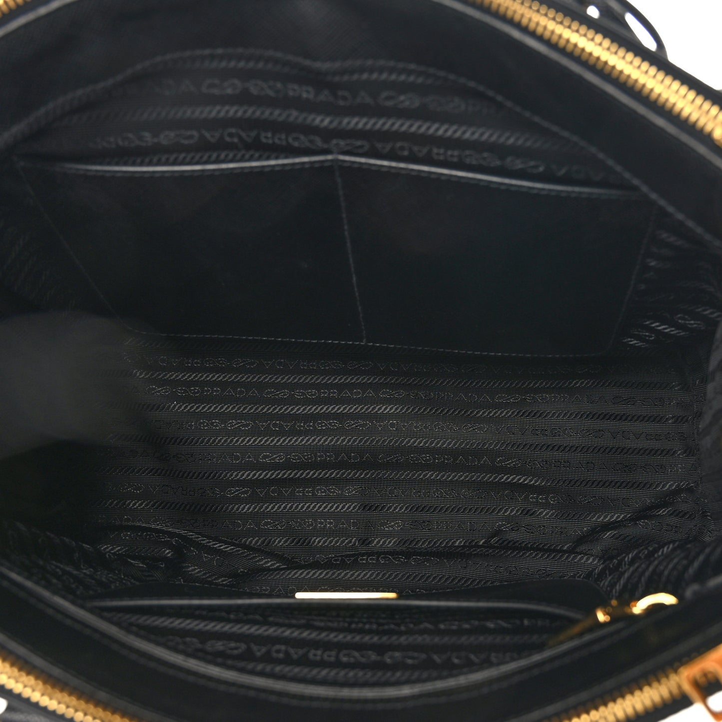 Saffiano Medium Galleria Double Zip Tote Black