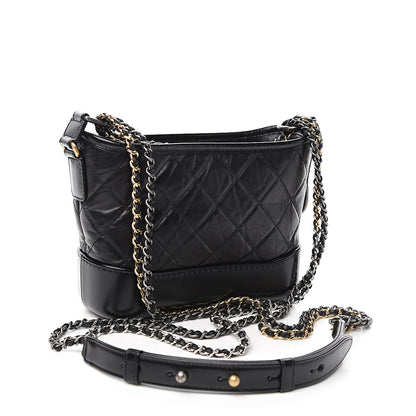 Chanel Aged Calfskin Quilted Small Gabrielle Hobo Black 2 of 10
