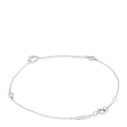 Tiffany Sterling Silver Diamond Elsa Peretti Diamonds by the Yard Open Heart Bracelet 2 of 4